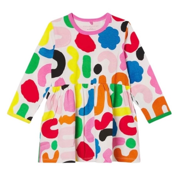 STELLA MCCARTNEY TODDLER GIRL SHAPE PRINT DRESS
